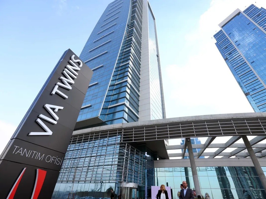 The VIA TWINS towers in the Söğütözü business district of Ankara